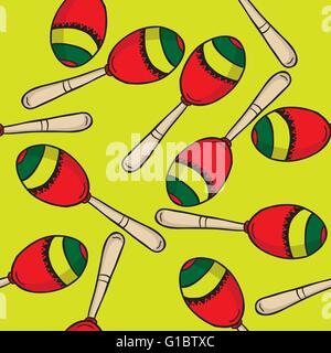 maracas seamless pattern Stock Vector