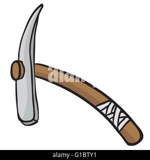 mattock cartoon doodle Stock Vector
