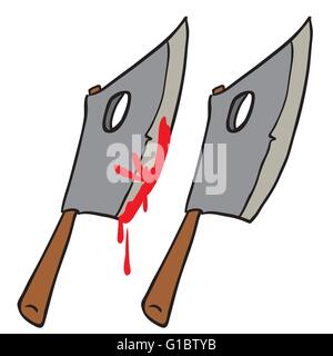 bloody meat chopper cartoon Stock Vector