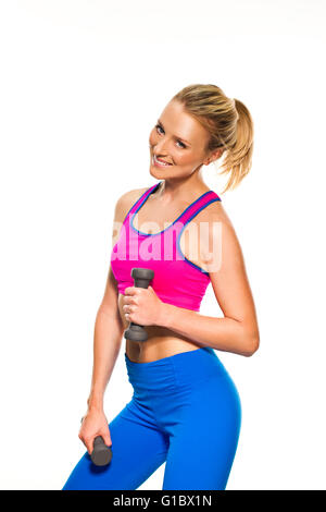 Fit young woman working out Stock Photo
