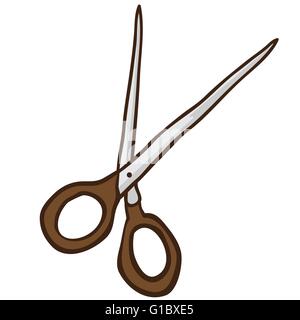 scissors cartoon doodle Stock Vector