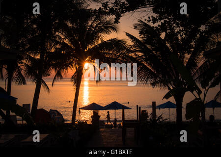 Sunset in the resort island of Phu Quoc off the coast of Southern Vietnam Stock Photo