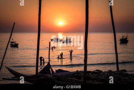 Sunset in the resort island of Phu Quoc off the coast of Southern Vietnam Stock Photo