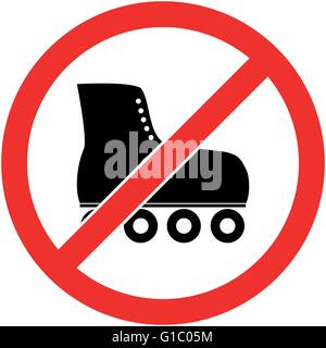 No skate, rollerskate prohibited symbol. Vector. Stock Vector