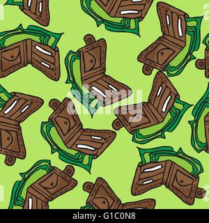 wallet seamless pattern Stock Vector