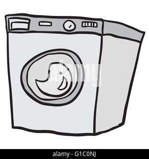 washing machine cartoon doodle Stock Vector