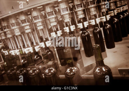 Bottle filling,wine bottles filled with wine Stock Photo