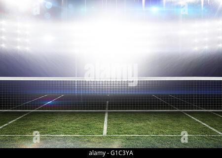 Composite image of digital image of tennis net on a white background Stock Photo