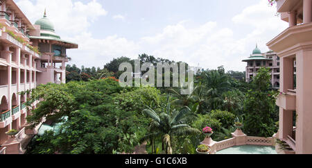 The view from the room at The Leela Palace Bangalore on Old Airport Road is brilliant. Stock Photo