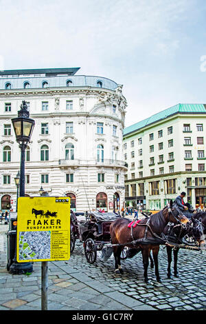 Fiacres in Vienna, Austria; Fiaker in Wien, Österreich Stock Photo