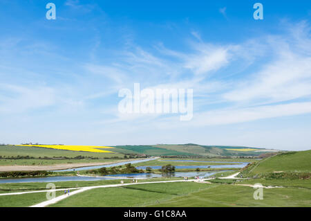 The view across Cuckmere Haven Stock Photo