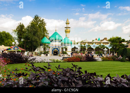 CASTELNUOVO DEL GARDA, Italy - September 08: Gardaland Theme Park in Castelnuovo Del Garda, Italy on Tuesday, September 8, 2015. Stock Photo