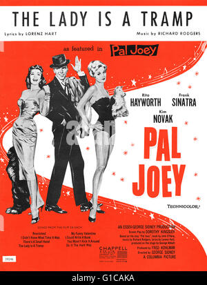 UK sheet music for the Rodgers and Hart song The Lady Is A Tramp from the 1957 film Pal Joey, starring Frank Sinatra, Rita Hayworth and Kim Novak. Stock Photo