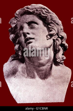 Bust of Alexander III of Macedon (365-323 B.C.) King of the Ancient Greek kingdom of Macedon and a member of the Argead dynasty. Stock Photo