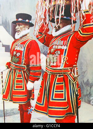 Yeoman of the Guard at the tower of London on Maundy Monday 1930 Stock Photo