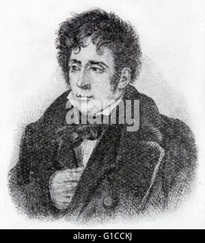 Portrait of François-René de Chateaubriand (1768-1848) French writer, politician, diplomat and historian. Dated 19th Century Stock Photo