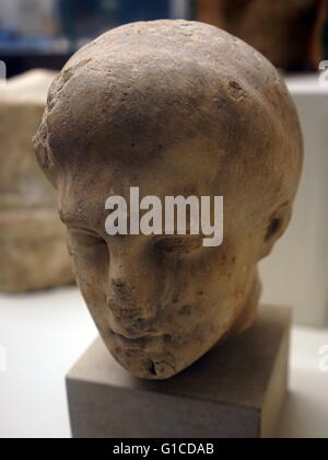 Marble head of an Athenian woman. Dated 440 BC Stock Photo