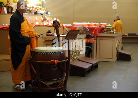 Fo Guang Shan temple.  Drum and bell. Buddhist ceremony. Geneva. Switzerland. Stock Photo