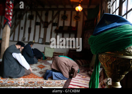 Naqshbandi sufis praying. Romilly. France. Stock Photo