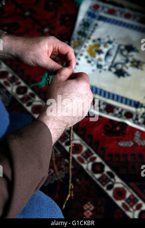 Naqshbandi sufi praying. Romilly. France. Stock Photo