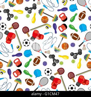 seamless pattern with sport icons Stock Vector
