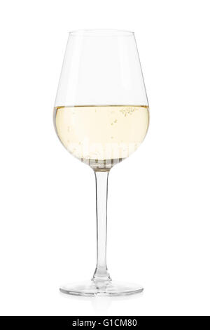 White sparkling wine glass on white, clipping path Stock Photo