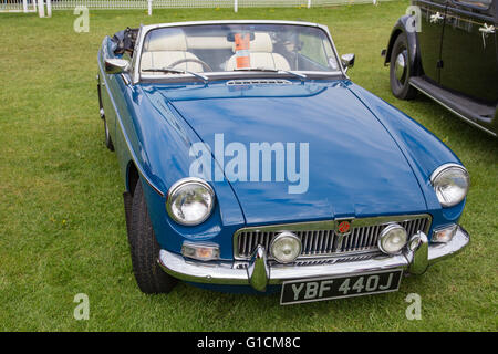 Blue MG B Roadster classic sports car Stock Photo