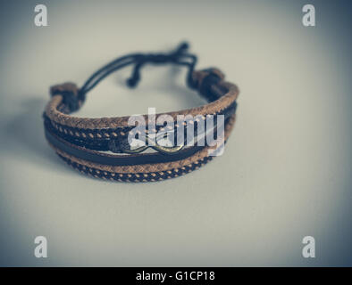 Jewelry, bracelet, isolated, leather hand strap, modern Stock Photo