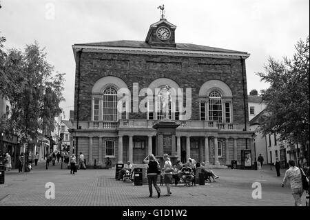 Carmarthen in Wales. the old council building.  Oldest city in Wales. Carmarthen - Welsh: Caerfyrddin Stock Photo