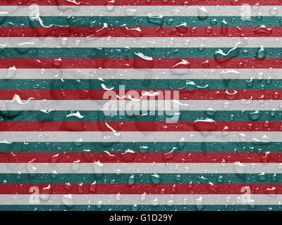 water drops on striped metallic surface Stock Photo