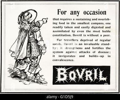 Original old vintage magazine advert from the late Victorian era dated 1900. Advertisment advertising Bovril Stock Photo