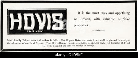 Original old vintage magazine advert from the late Victorian era dated 1900. Advertisment advertising Hovis bread Stock Photo