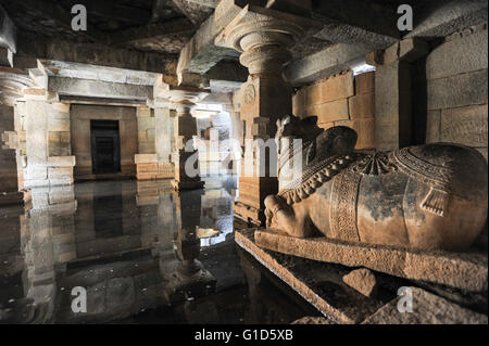 Underground Shiva temple at Hampi on India Stock Photo