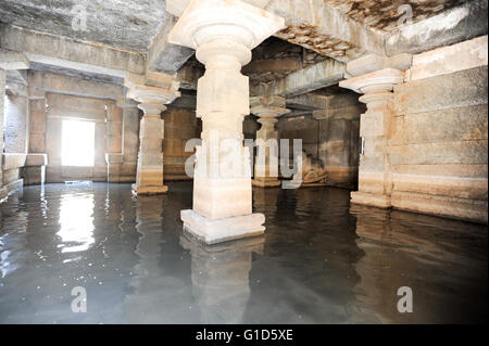 Underground Shiva temple at Hampi on India Stock Photo