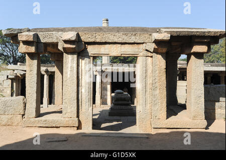 Underground Shiva temple at Hampi on India Stock Photo