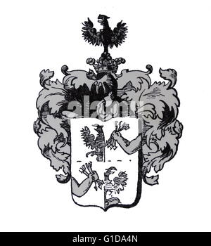 Family crest of the Rothschild banking family. The Rothschild's were a ...