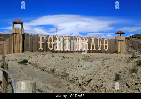 Fort Bravo movie set tourist attraction near Tabernas,  Almeria, Spain Stock Photo