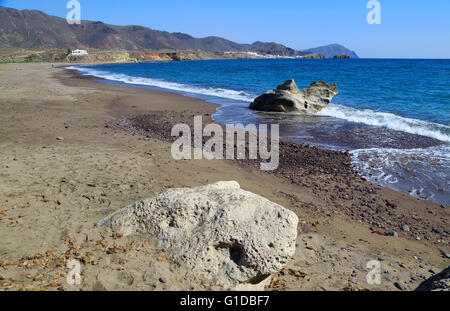 Beach at Los Escullos, Cabo de Gata natural park, Almeria, Spain Stock Photo