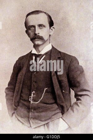 Photographic portrait of Sir James Matthew Barrie, 1st Baronet (1860-1937) a Scottish novelist and playwright. Dated 19th Century Stock Photo