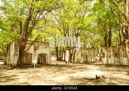 Ruins in a deserted island Stock Photo