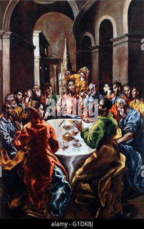 Painting titled 'Christ in the House of Simon'. Dated 16th Century Stock Photo