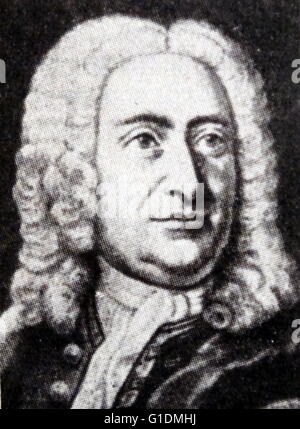 Portrait of Christian Wolff (1679-1754) a German philosopher. Dated 18th Century Stock Photo