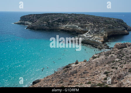 a view of lampededusa island in sicily, italy Stock Photo