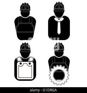 Builder Icon Set Stock Vector
