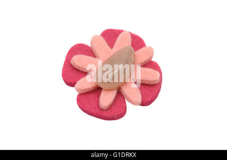 Rose quarz on felt Stock Photo