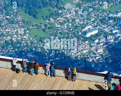 Europe, France, Haute Savoie, Rhone Alps, Chamonix, viewing platform at Aiguille du Midi Stock Photo