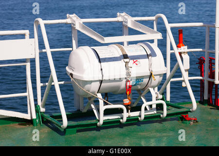 An inflatable marine liferaft on a passenger ship Stock Photo - Alamy