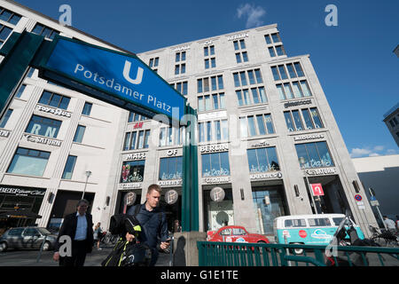 View of new Mall of Berlin shopping mall in Potsdamer Platz Berlin Germany Stock Photo