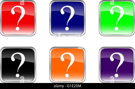 Buttons question on a white background. Vector illustration. Stock Vector