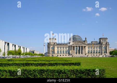 View of the Reichstag Parliament building in Berlin Germany Stock Photo